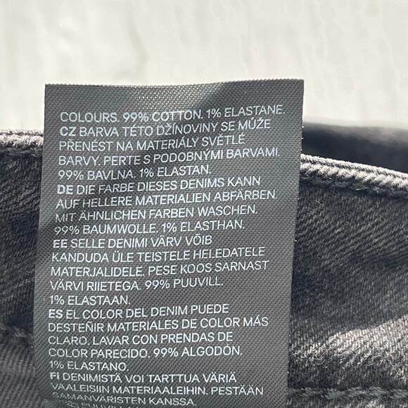 H&M &Denim Black Straight High Waist Ankle Length Cotton Denim Jeans Goth Emo 12 - Picture 6 of 9